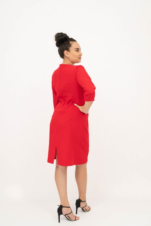 Елегантна дамска червена рокля