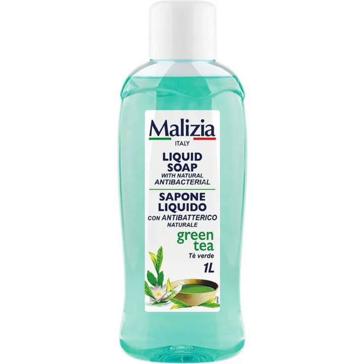 Опаковка от 3 X Malizia Antibacterial Green Tea Reserve течен сапун 1л