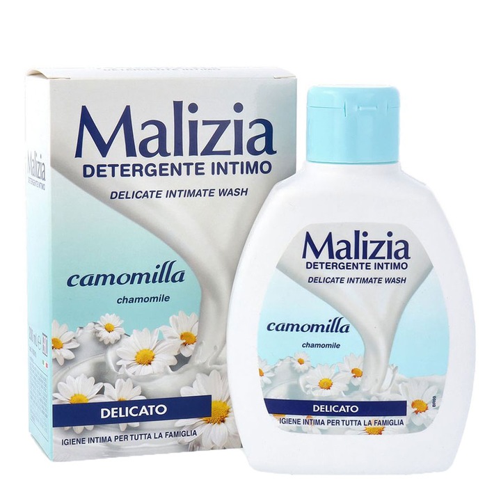 Опаковка от 3 X интимен течен сапун Malizia Chamomile 200 мл