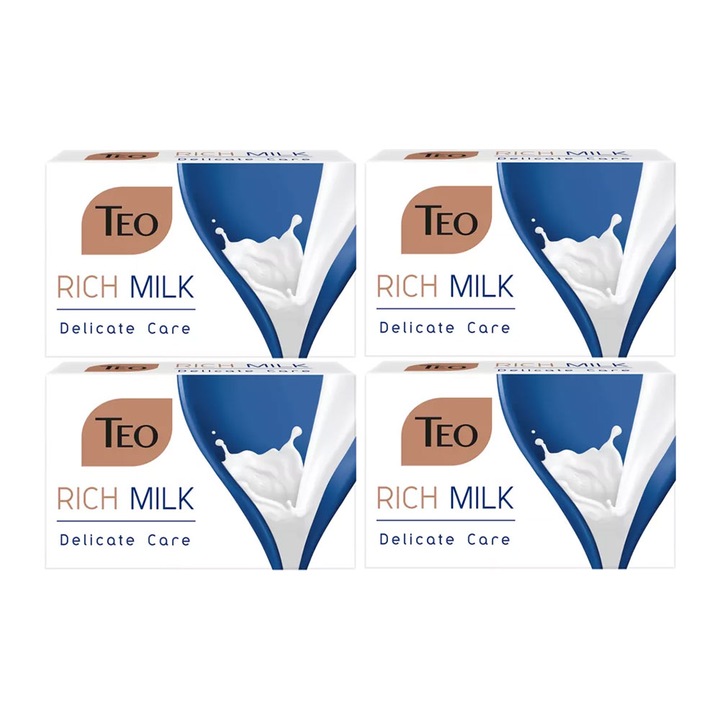 Опаковка от 2 X Teo Rich Milk Delicate Care Soap 4x90g