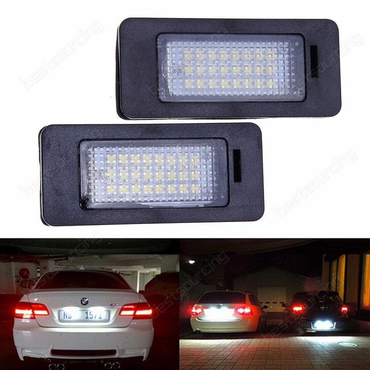 Set 2 Lampi LED numar BMW E39, E60, E61, E90, E91, E92, E93, E81, E82, X1/ E84, X5/E70, X6/E71