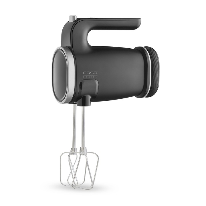 Mixer de mana fara fir Caso Germany, Click & Mix, 8 trepte de putere, 600-1200 rpm, baterie magnetica reincarcabila, ideal pentru prajituri/creme/aluat, lame din otel inoxidabil, indicator luminos, usor de folosit, negru