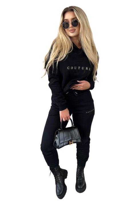 Trening vatuit cu gluga, Negru, M