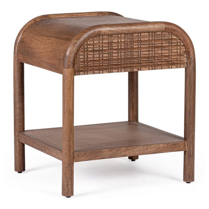 Нощно шкафче Sanat кафяво мангово дърво 45x40x50 см