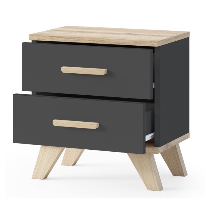 Noptiera, noptiera neagra in stil scandinav "SCANDINWIA 2"