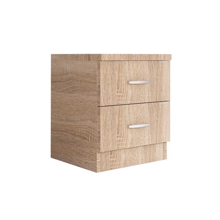 Noptiera cu 2 sertare, H50 x A45 x L50 cm, Culoare Stejar Sonoma, Material PAL 18mm