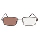 Ochelari de citit fotochromatici ST342A, cu dioptrii +3.00, rame din otel inoxidabil, culoare maro, set cu etui si stergator
