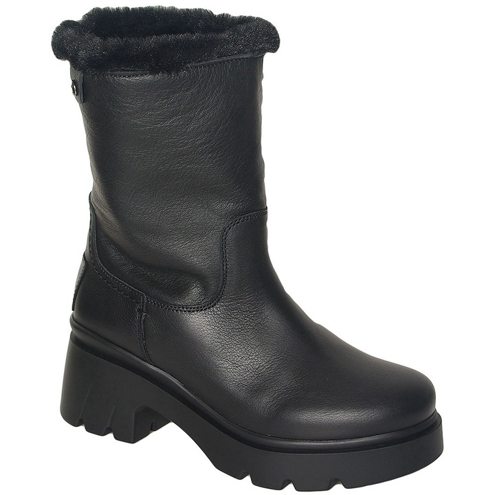 Botine dama Panama Jack, piele naturala, impermeabile, branturi detasabile, negru