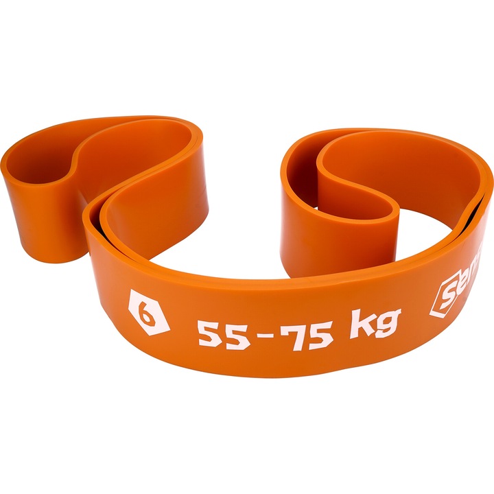 Banda elastica, Sensei, Latex, Forta de rezistenta 55-75 kg, 208x64mm, Portocaliu