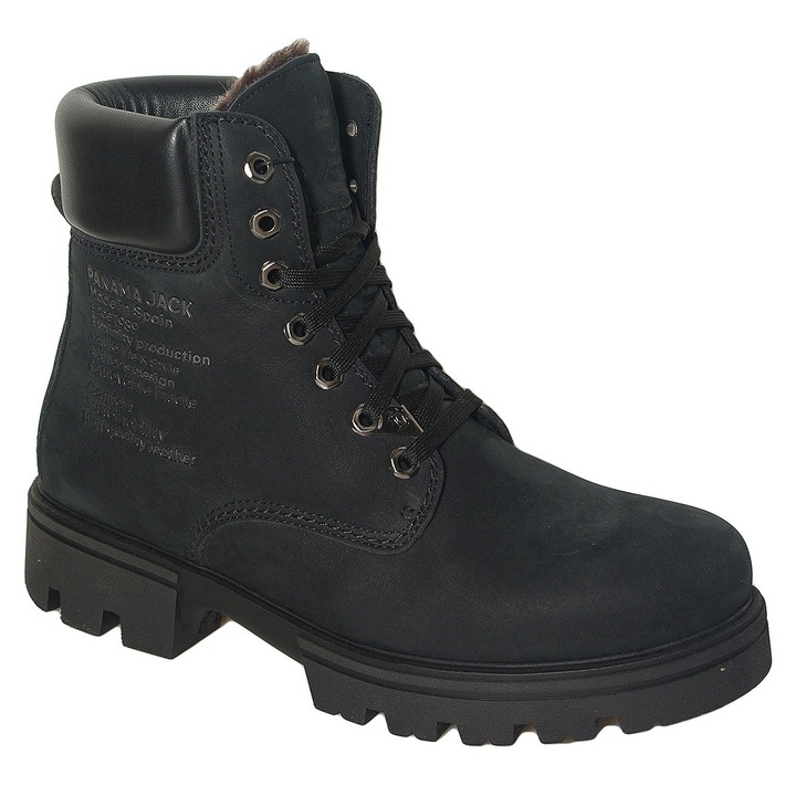 Ghete barbati Panama Jack, model Cody C2, impermeabile, piele nabuc, negru