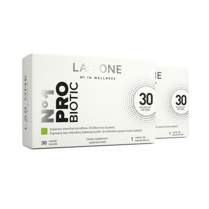 Supliment alimentar PLT N1 ProBiotic, 30 miliarde culturi bacteriene, 10 tulpini 2x