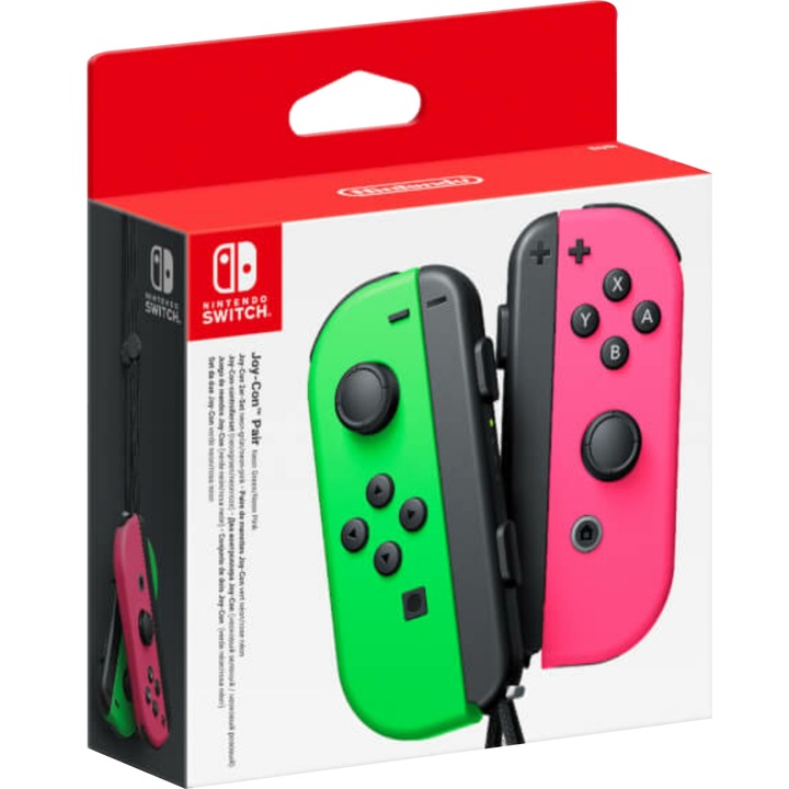Controller Nintendo Switch Joy pentru Con Pair, Neon Green & Neon Pink
