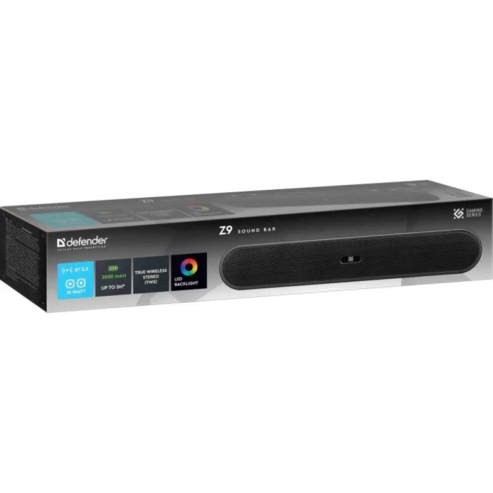 Soundbar Defender, model Z9, 16W, Bluetooth 5.3, LED, neagra