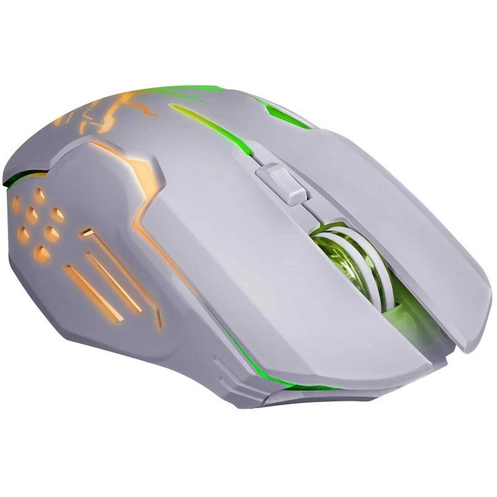 Mouse gaming Defender GM-511 KATANA, 3200 DPI, wireless, alb, 5 butoane