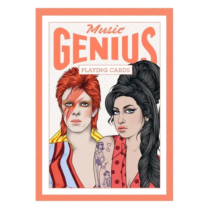 Carti de joc Genius Music, Laurence King, 52 carti, 6,67x1,91x9,21cm