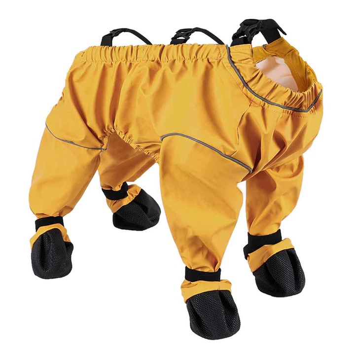 Pantaloni pentru caini Enforose, impermeabili, antiderapanti, galbeni