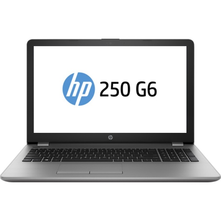 HP 250G6 AG laptop, Intel Core i5 7200U 2.5 GHz-es processzorral, 15.6" FHD, 4GB, 500GB, Radeon™ 520 2GB, DOS, Magyar billentyűzet, Ezüst