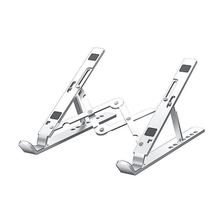 Suport laptop Zeaicos, ajustabil, din aluminiu, compatibil 10-15,6 inch, portabil, usor, 0,6 kg