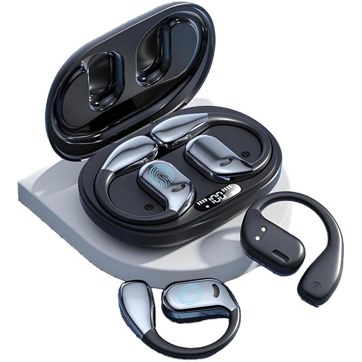 Casti de traducere AI, 144 limbi, 10 ore autonomie, design ergonomic, wireless