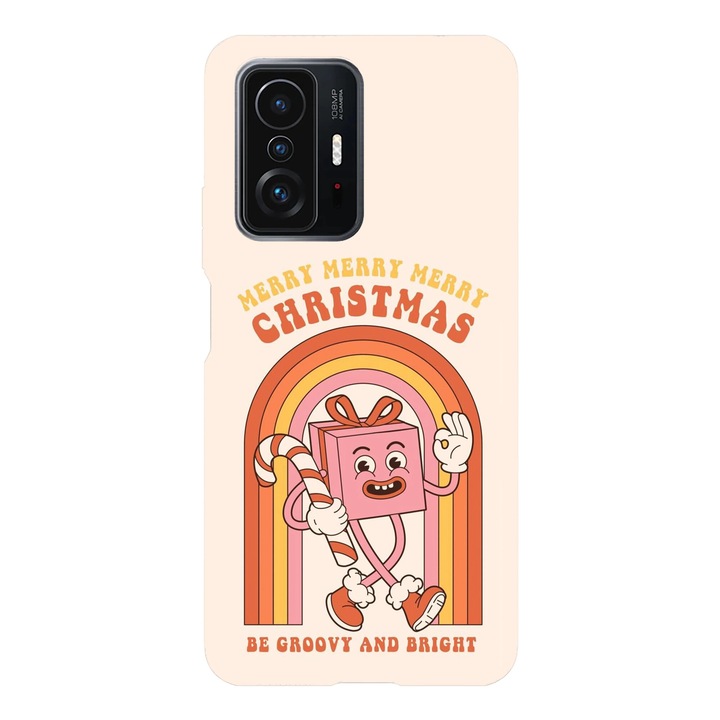 Husa telefon compatibila cu Xiaomi Redmi Note 14, Viceversa, model Be groovy and bright this Christmas, Silicon, TPU