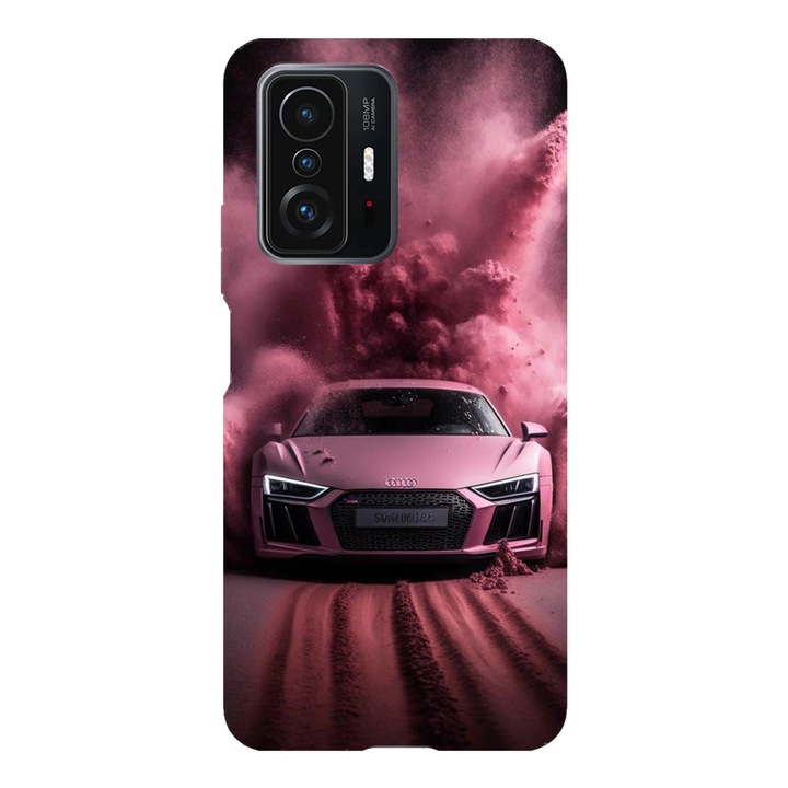 Husa telefon compatibila cu Xiaomi Redmi Note 14, Viceversa, model Audi R8 Pink Edition, Silicon, TPU