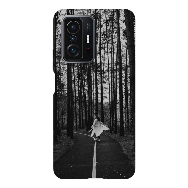 Husa telefon compatibila cu Xiaomi Redmi Note 14, Viceversa, model Black&White Forest, Silicon, TPU