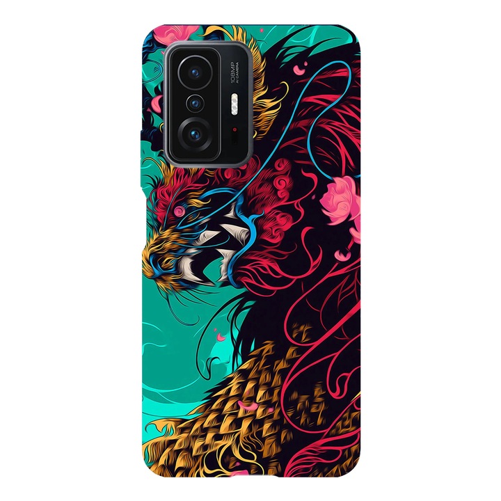 Калъф за телефон, съвместим с Xiaomi Redmi Note 14 Pro Plus, Обратно, модел китайски дракон, силикон, TPU