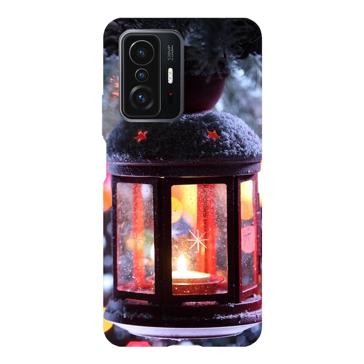 Калъф за телефон, съвместим с Xiaomi Redmi Note 14 Pro Plus, обратното, модел Коледна лампа, силикон, TPU
