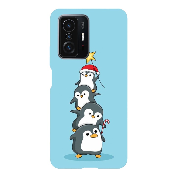 Husa telefon compatibila cu Xiaomi Redmi Note 14 Pro Plus, Viceversa, model Christmas Penguins, Silicon, TPU