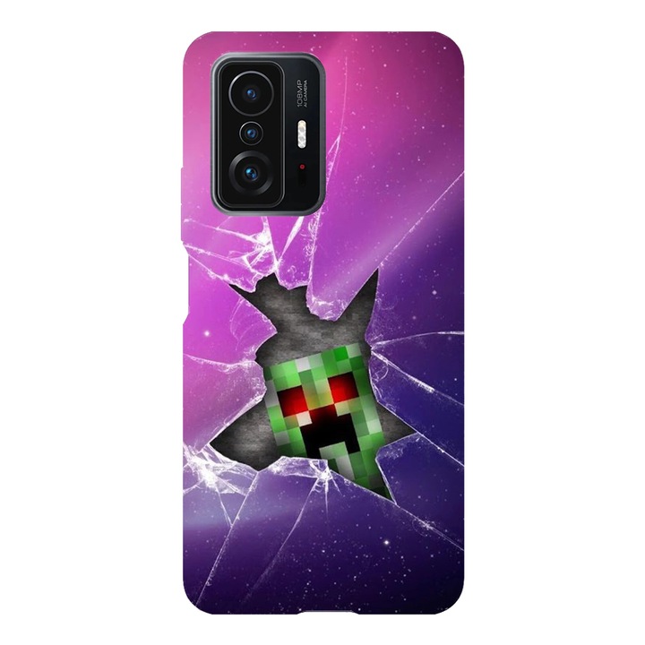Husa telefon compatibila cu Xiaomi Redmi Note 14 Pro, Viceversa, model Creeper Boo Minecraft, Silicon, TPU