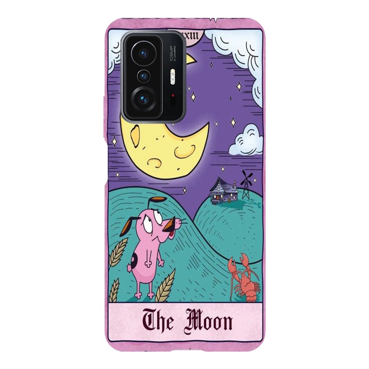 Husa telefon compatibila cu Xiaomi Redmi Note 14 Pro, Viceversa, model Courage the Cowardly Dog Tarrot Moon Card, Silicon, TPU