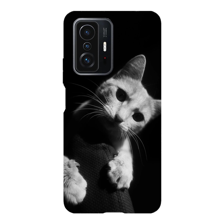 Husa telefon compatibila cu Xiaomi Redmi Note 14, Viceversa, model Curious cat, Silicon, TPU