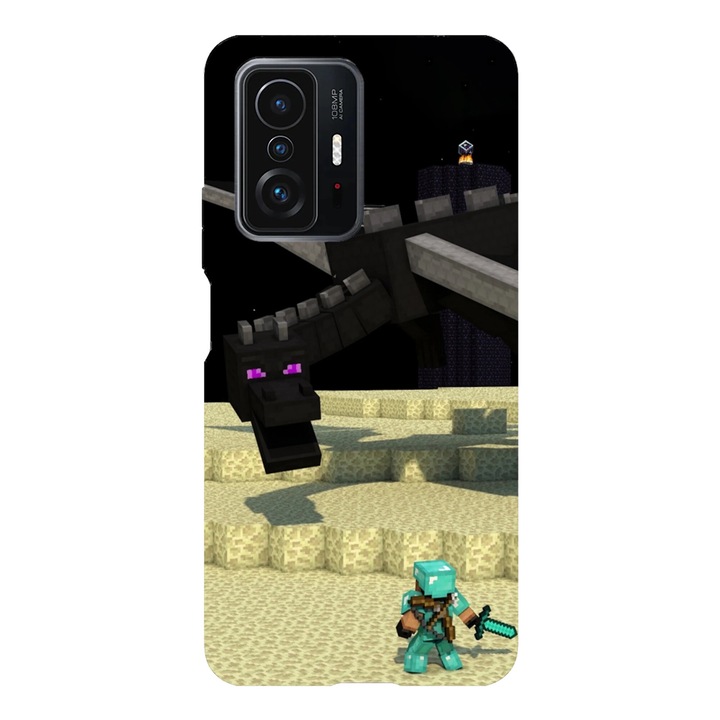 Husa telefon compatibila cu Xiaomi Redmi Note 14 Pro Plus, Viceversa, model Dragon Fight Minecraft, Silicon, TPU