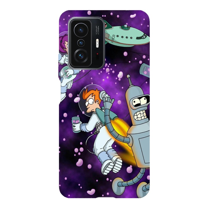 Калъф за телефон, съвместим с Xiaomi Redmi Note 14, Viceversa, модел Futurama space scape, силикон, TPU