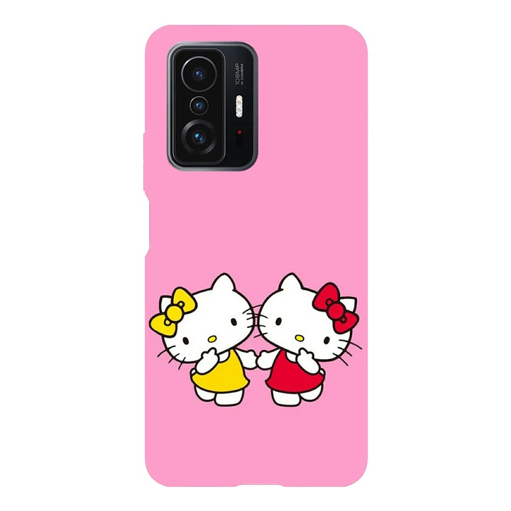 Husa telefon compatibila cu Xiaomi Redmi Note 14 Pro Plus, Viceversa, model Hello Kitty and Mimmy White, Silicon, TPU
