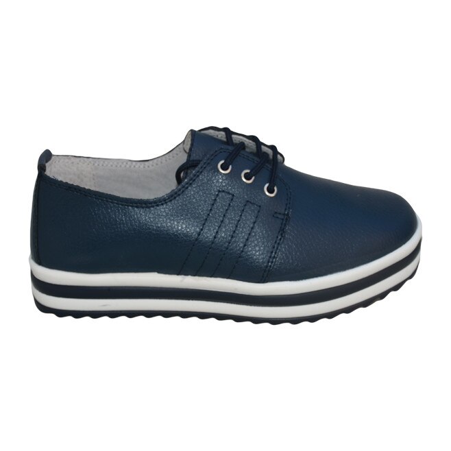 Pantofi comozi, cu siret, D&J Exclusive, Albastru marin