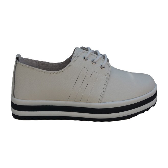 Pantofi comozi, cu siret, D&J Exclusive, Alb