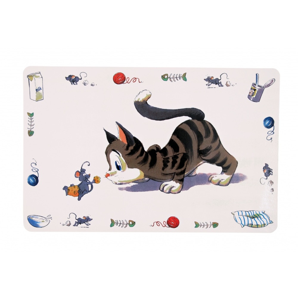 Suport/placemat pentru castron Trixie Comical Cat 44 × 28 cm 24544