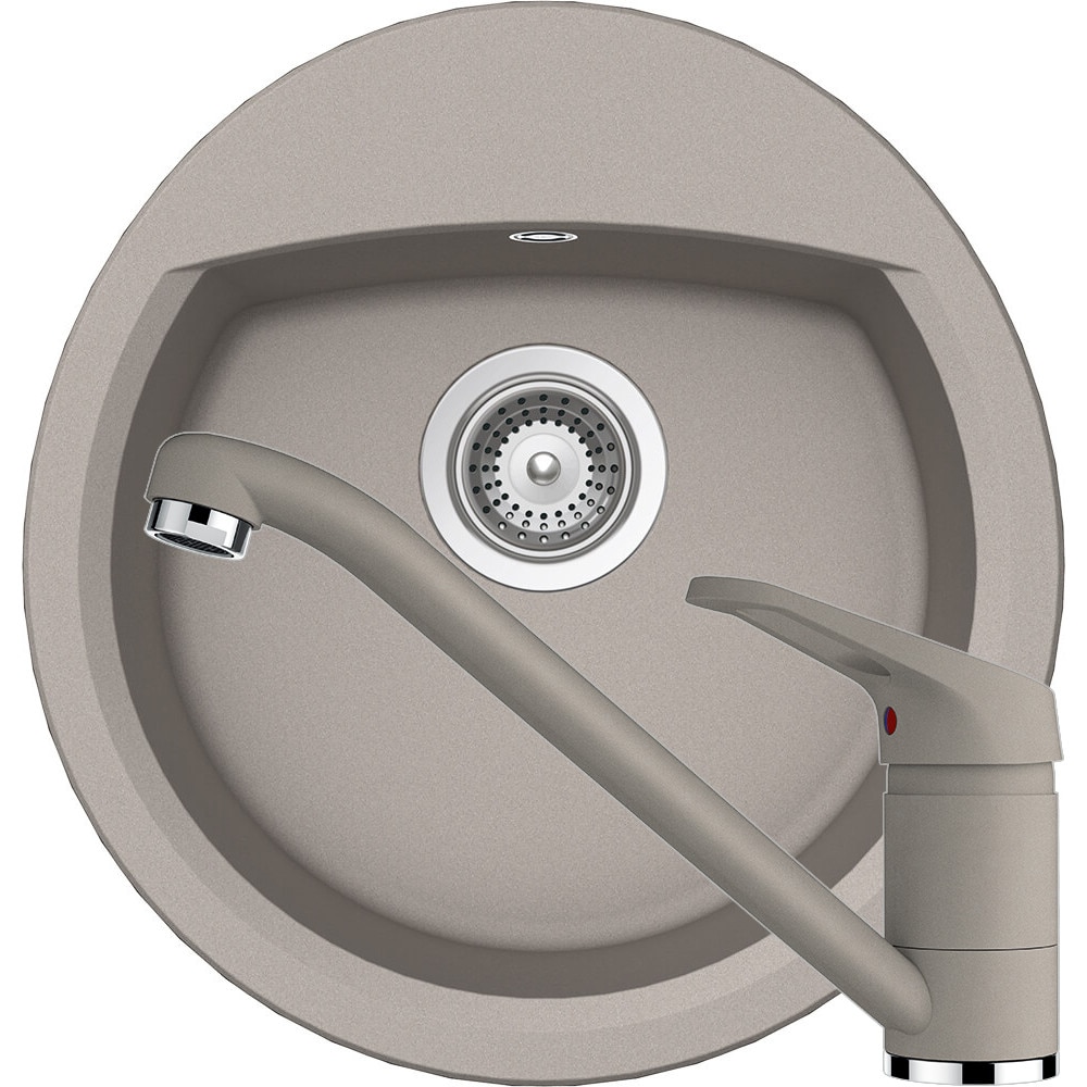 Kit chiuveta Schock Manhattan R-100 470 x 490 mm si baterie Schock Cosmo Beton Cristalite