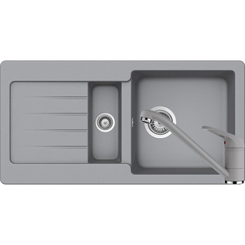 Kit chiuveta Schock Typos D-150S 860 x 435 mm si baterie Schock Cosmo Croma Cristalite Kit chiuveta Schock Typos D-150S 860 x 435 mm si baterie Schock Cosmo Croma Cristalite