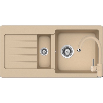 Kit chiuveta Schock Typos D-150S 860 x 435 mm si baterie Schock Plutos Moonstone Cristalite Kit chiuveta Schock Typos D-150S 860 x 435 mm si baterie Schock Plutos Moonstone Cristalite