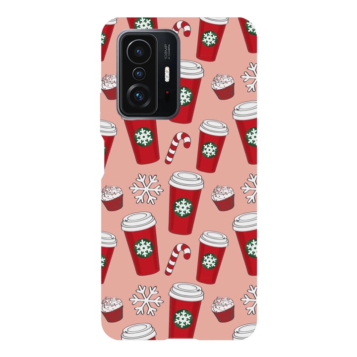 Husa telefon compatibila cu Xiaomi Redmi Note 14 Pro Plus, Viceversa, model Christmas cup pattern, Silicon, TPU