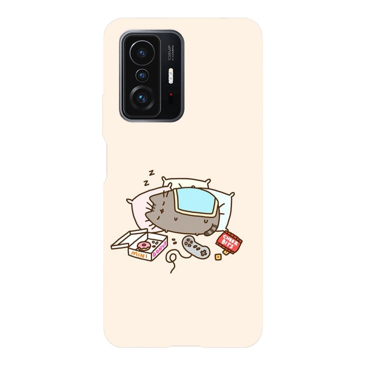 Husa telefon compatibila cu Xiaomi Redmi Note 14 Pro Plus, Viceversa, model Lazy day Pusheen, Silicon, TPU