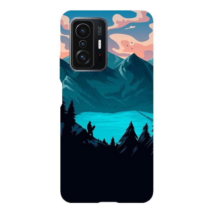 Husa telefon compatibila cu Xiaomi Redmi Note 14 Pro Plus, Viceversa, model Digital mountain trip, Silicon, TPU