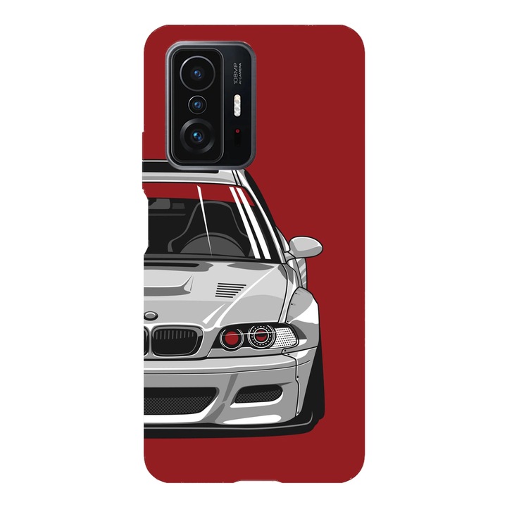 Калъф за телефон, съвместим с Xiaomi Redmi Note 14 Pro Plus, Viceversa, модел E46 BMW Silver Edition, силикон, TPU