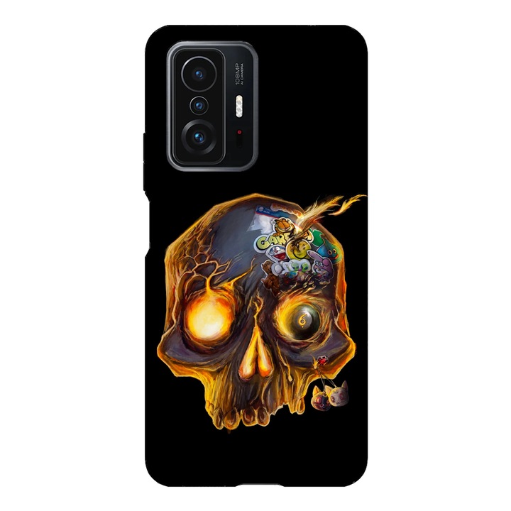 Husa telefon compatibila cu Xiaomi Redmi Note 14 Pro, Viceversa, model Fire Skull, Silicon, TPU