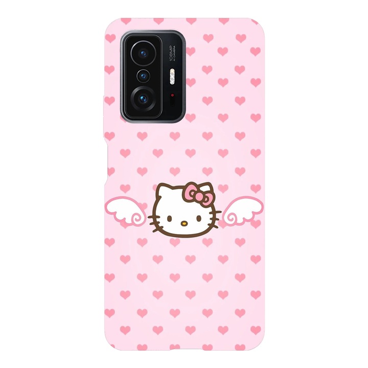 Husa telefon compatibila cu Xiaomi Redmi Note 14 Pro Plus, Viceversa, model Meow fly Hello Kitty, Silicon, TPU