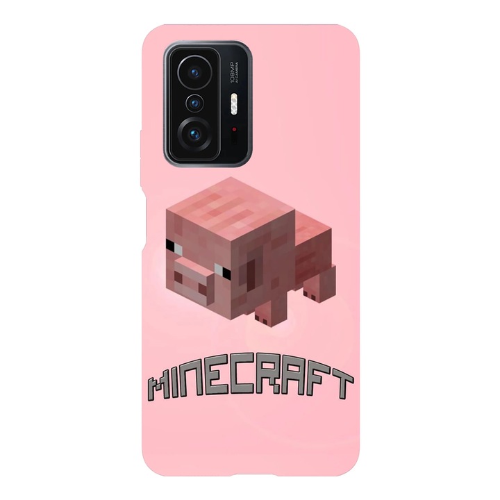 Husa telefon compatibila cu Xiaomi Redmi Note 14 Pro Plus, Viceversa, model Minecraft Pig, Silicon, TPU