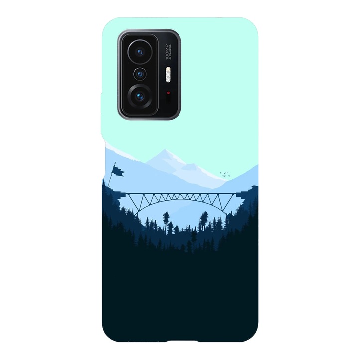 Калъф за телефон, съвместим с Xiaomi Redmi Note 14 Pro Plus, обратно, модел Mountain bridge, силикон, TPU