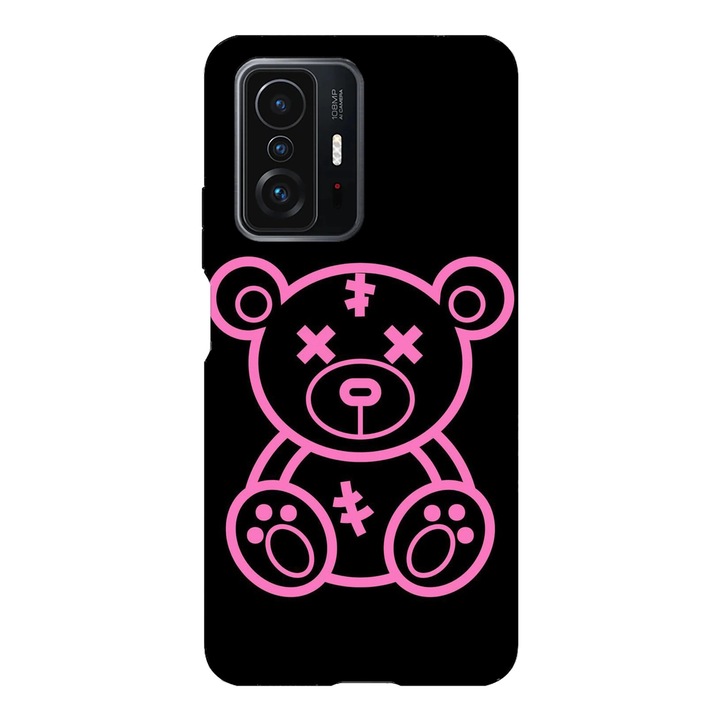Husa telefon compatibila cu Xiaomi Redmi Note 14 Pro Plus, Viceversa, model Pink patched Bear, Silicon, TPU